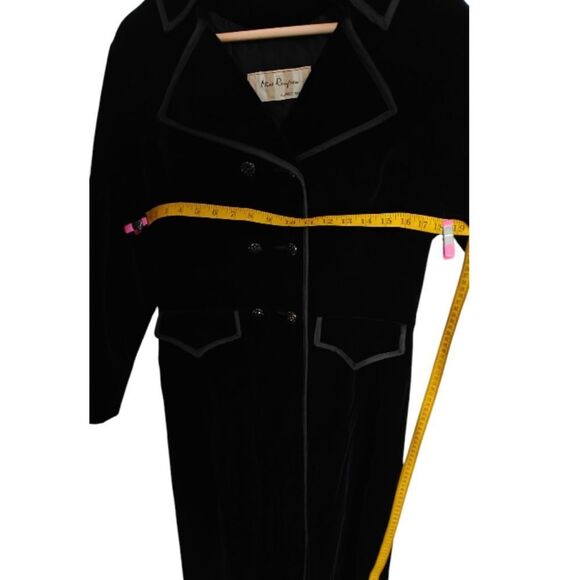 Vintage Gothic Style Velvet Velour Women's Black Trench Coat Size S - Picture 9 of 15